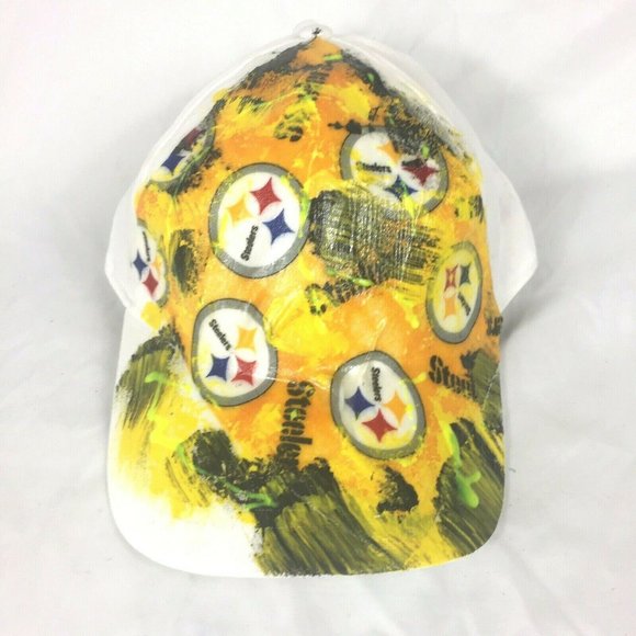 Hand Painted Hat Cap Original Art Steelers Fabric